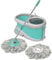 Spotzero By Milton Secchio Wave Spin Mop su ruote, manico allungabile | Distributore di liquidi| Set strizzatore | Sistema di pulizia e pulizia del pavimento (Acqua, verde,Mocio rotante a onde)