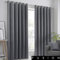 Fusion Strata Woven Eyelet Lined Curtains, Charcoal, 46 x 90 Inch, 100% Polyester, W117cm (46) x D229cm (90)
