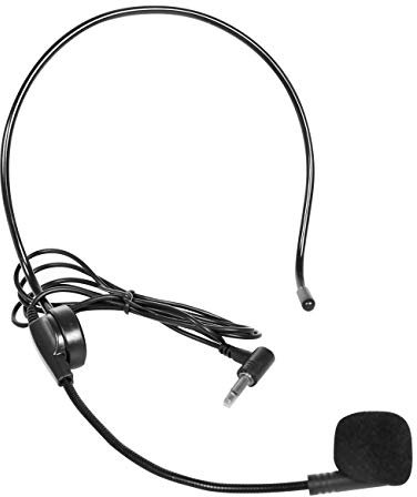 Giecy Micro-casque filaire pour amplificateur de voix, microphone réglable de manière flexible pour les enseignants, les entraîneurs, les présentations, les seniors