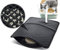 Pecute Cat Litter Mat 60x42cm, Square Large Hole Cat litter Trapper Waterproof NonSlip Dual Layer Tray Mat Easy to Clean, Great for Kinds of Boxes and Litter(Black)