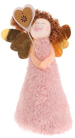 SOIMISS Angel Girl Doll Decor - 5.5in Plush Ornaments, Cute Angel Girl Doll Gift for Women Men Kids Adults Birthday Party Home Office (Pink)