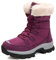 VLOOKST Stivali da Neve Donna Scarpe da Camminata Invernali Impermeabile Antiscivolo Caldo Pelliccia Foderati Passeggiate Stivaletti Sneaker Casual Outdoor Stivali da Escursionismo Viola 43EU