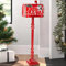 BAKAJI Boîte aux lettres de Père Noël, décoration de Noël en métal avec trou pour lettres de porte et décorations de Noël à remonter pour décorations de Noël maison, rouge 100 cm