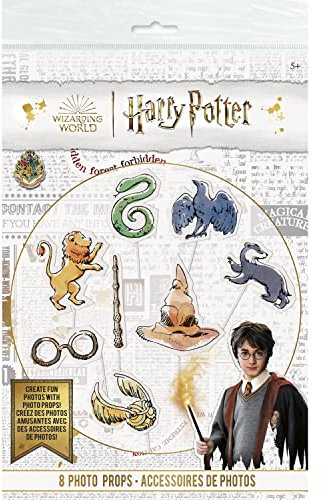 Unique Party 23590 - Requisiten für die Fotobox – Harry Potter Party – 8er Set