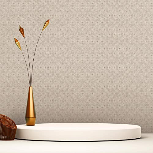TADESSI Tapete Art Deco M1-No.3100 | Vliestapete | Creme |Strukturtapete | Geometrisch
