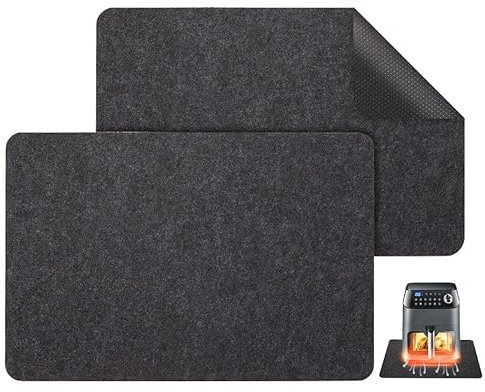 Hitzebeständige Matte für Luftfritteuse, 2 Stück, Hitzeschutzmatte mit Geräteschieberfunktion für Ninja-Luftfritteuse, Salzluftfritteuse, Kaffeemaschine, Mikrowelle, Standmixer Hushtong