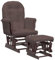 vidaXL Schaukelsessel mit Hocker, Schaukelstuhl für Kinderzimmer Schlafzimmer Wohnzimmer, Relaxsessel mit Gleitfunktion, Gleitender Schaukelsessel Relaxstuhl, Braun Stoff