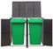 Tidyard Double Wheelie Bins Shed, Rattan Wheelie Bin Storage, Lockable Garbage Cover Trash Storage Shed, Hide Dustbin Bin Garden Black 140x80x117 cm Poly Rattan