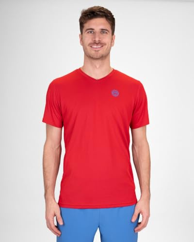 BIDI BADU Herren Crew Inside Out V-Neck Tee - red, Blue, Größe:M