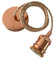 MOSSODOR Vintage Suspended Pendant Light - Modern Retro Fitting with E27 Lamp Holder, Suspension Braided Flex Kit - French Gold (Twisted Wire-Rose Gold)