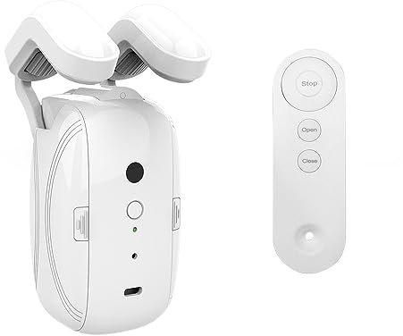 NogrAx Electric Curtain Opener for Smart Home Gadgets, Automatic Compatible with Window Pole Blinds Accessories switch bot hub devices with Timer (remote control,2pcs)