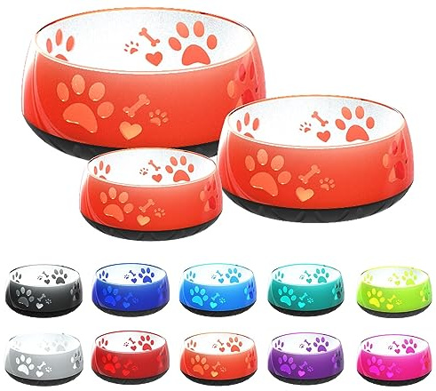 M 1010ml (mittlere Hunde) rutschfester Hundenapf für kleine und große Hunde - Futternapf und Trinknapf in S/M/L, Orange