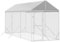 vidaXL Outdoor Dog Kennel, Dog House with Roof, Dog Cage with Lockable Door and Latch, Pet House for Small Animals, Silver Galvanised Steel