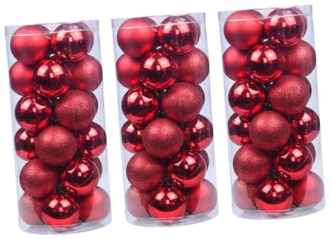 HOMSFOU 72 STK Aufblasbare Weihnachtskugeln Große Weihnachtskugeln Christbaumschmuck Weihnachtskugeln Rot Weihnachtskugeln Ornamente Weihnachtskugeln Aus Samt Christbaumkugeln 8cm Anhänger
