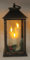 Rustic Large Bronze and Gold Lantern with 3 LED Flicker Flame Candles 27cm Tall with Handle