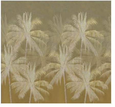 Papier peint panoramique Palmiers Vintage Revêtement Mural Grande Dimension Intissé Facile à poser 300 x 280cm Ocre
