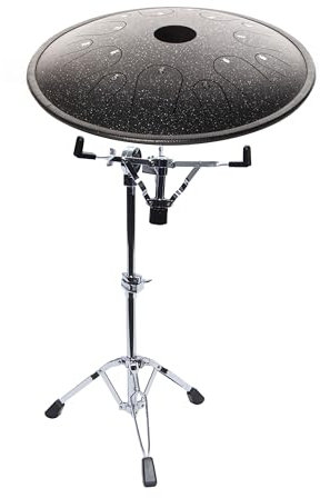 Fame 14 Copper Tongue Drum Set, Black Sparkle Finish, 14 Töne, inklusive Schlägel und Tasche, Ideal für Meditation und Musiktherapie