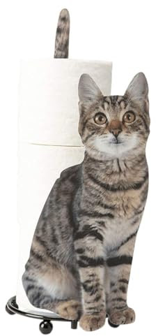 Porte-toilettes en papier de toilette de forme de chat Dispensateur Dispecteur de salle de bain Rouleau de toilette orgainzer pour table de cuisine gris, récipient de graisse pour cuisine