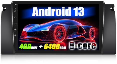 4+64G SIXWIN Android 13 Autoradio pour BMW E39 X5 E38 M5, avec Carplay Android Auto DSP, 1280 * 720,9 Pouces unité de tête stéréo Voiture avec GPS WiFi BT USB FM RDS Mirror Link