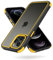 MobNano Ultra Hybrid Durchsichtig Hülle für iPhone 12 Pro Max Hülle Stoßfest Bumper Transparent Handyhülle Shockproof Fallschutz Silicone iPhone 12 Pro Max Case-Schwarz/Gelb