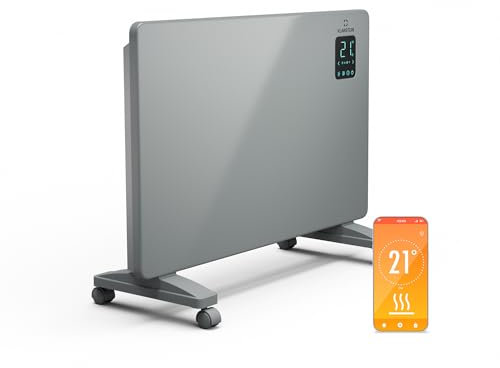 KLARSTEIN Smart Stufa a Convezione - 1500W, Installazione a Parete/Libera, Controllo Tramite App, Efficienza Energetica, Protezione dal Surriscaldamento e dal Gelo, Blocco per Bambini, Display a LED