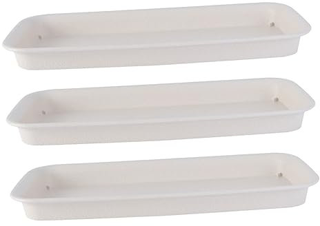 PAMINGONO Blumentopf Untersetzer 3 Stück Rechteckige Pflanzenschalen Für Blumentöpfe Schlagfest Und Langlebig Für Garten Balkon Und Innenräume Schützt Den Boden Vor Erde Und Wasser