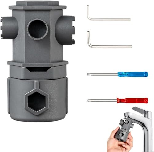 Rietoiu 16 In 1 Wrench Tool Set for Faucet,Multifunctional Faucet Wrench with Useful Gadgets,Faucet Water Spout Angle Valve Core Tool,A Wide Range of Tapsfor Kitchen Bathroom Plumbing (1 Set)