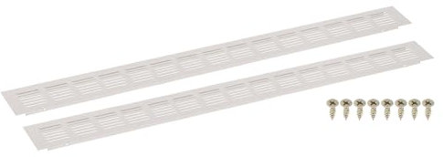 sourcing map Griglia di ventilazione rettangolare, in lega di alluminio, 2 pezzi, 600 x 60 mm