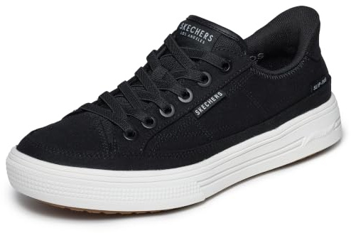 Skechers Hombre Arch Fit Arcade See Ya There Slip-In Entrenador | Zapatos casuales, zapatos manos libres, lavables a máquina, sello de aceptación APMA, plantilla extraíble