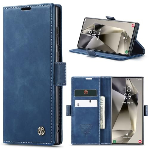 Phernykas Handyhülle für Samsung Galaxy Note 10 Plus Hülle Leder,Magnetische Klapphülle mit kartenfach und Standfunktion Smartphone Schutzhülle Lederhülle Samsung Note 10 Plus Flip Book Case (Blau)
