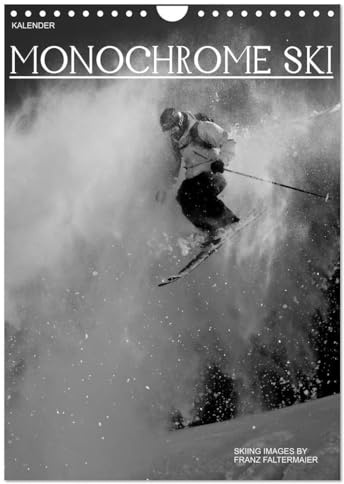 Monochrome Ski (Wandkalender 2026 DIN A4 hoch), CALVENDO Monatskalender: Verschiedene Skimotive von meinen Reisen. Different b/w images of my skiing ventures (CALVENDO Sport)