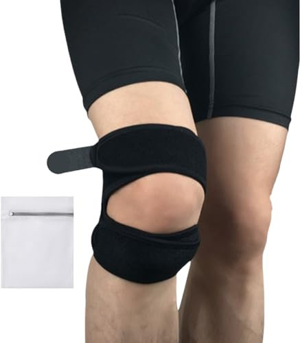 GWAWG correas de rodilla para tendón rotuliano, correa de sujeción para tendones rotulianos, rodilla auxiliar, alivio del dolor de rodilla ajustable