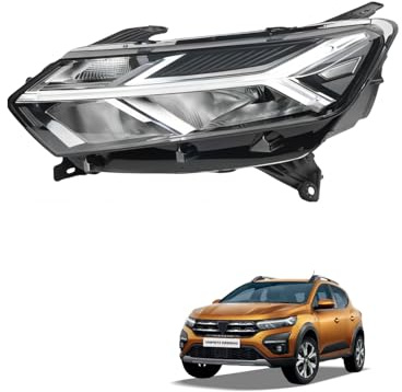 JSUDQR XF930-010 LED Scheinwerfer Chrom Links FÜR SANDERO STEPWAY 2023 L: 260101940R，260605914R