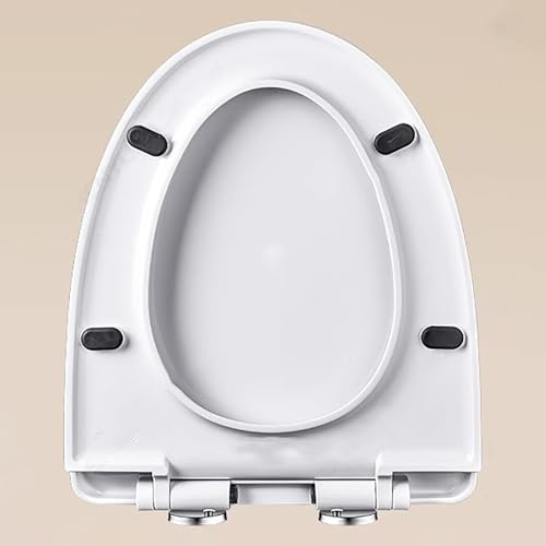 Strapazierfähiger Toilettensitz aus Thermoplastischem Soft-Close-Material mit Ein-Knopf-Scharnieröffnung, Wc Brille mit Universalbeschlägen zu Installieren(V-shape,Small)
