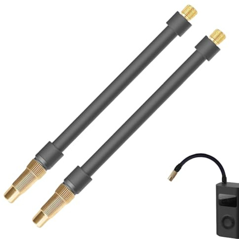 Selxran 2-in-1 Bike Pump Adapter 16cm Bike Valve Adapter Hose for Portable Air Compressors Bicycle Pump Adaptor with Leak-Proof Design (2Pcs)
