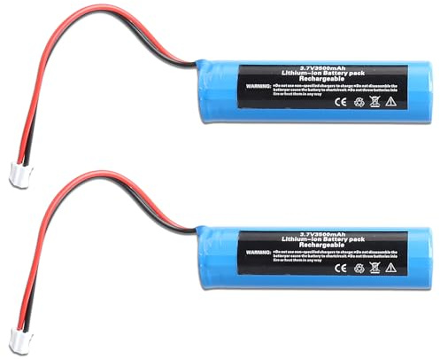 MXJFYY - 2 baterías de Iones de Litio de 3,7 V y 3500 mAh con Conector PH2.0 para mandos a Distancia, electrónica de Bricolaje, Altavoces Bluetooth, Juguetes, iluminación y linternas.