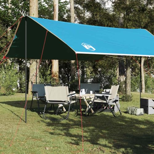 Blaues Tarp 460x305x210 cm, wasserdichtes Oxford-Gewebe mit PU-Beschichtung, leichtes Camping Zelt für Outdoor, Trekking, Sonnenschutz
