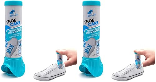 Spray Deodorante per Sneakers con Doppio Getto, Elimina Cattivi Odori e Igienizza, Profumazione Fresca per Scarpe Sportive e Casual, Facile da Usare, Flacone da 100 ml (Confezione da 2)