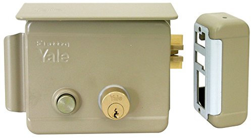 Yale Serratura elettrica da applicare per cancelli Y68880702 sinistra, entrata70mm, con mandata e pulsante