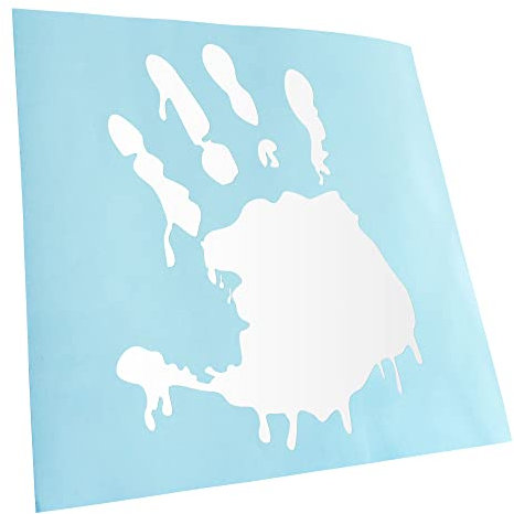 Kiwistar - Autoaufkleber - Weiß - 11x8cm Zombie Hand - Heckscheibe Auto Aufkleber wetterfest für Kfz LKW Mofa Truck - Sticker außen selbstklebend Tuning Zubehör für Fenster Fahrzeug Scheibe