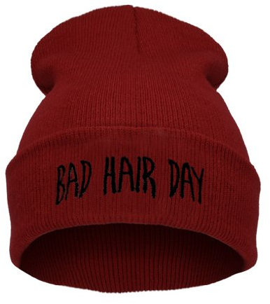 4sold Beanie Mütze Hat Mütze Bad Hair Day Fuckin Problems Comme des Fuckdown.Hit Neu 200 Models (bhd dunkel rot - schwarz)