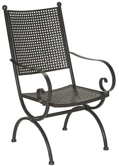 MBM 156123 Sessel Romeo Elegance hoch, 58 x 68 x 101 cm, Eisengestell marone, Flächenfarbe marone antik