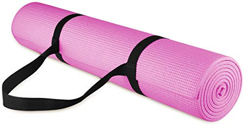 Signature Fitness Alle Bfgy-p1pk BalanceFrom GoYoga Allzweck-Yogamatte mit Tragegurt, umweltfreundlich, hohe Dichte, rutschfest, 0,6 cm, Rose, 1/4
