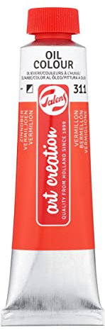 Talens Art Creation Ölfarbe Tube 40 ml - Zinnober 311 - Halbdeckend mit guter Lichtbeständigkeit - Vielseitige Ölfarbe für alle Techniken