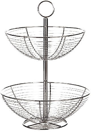 Frutero de mesa vintage plateado de metal para cocina Basic - LOLAhome