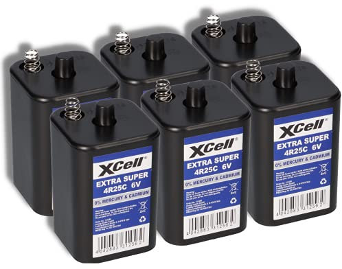 6X 6V 4R25 Batterie 9500mAh Blockbatterie Baustellenleuchte Blinklampen Handlampen Laternenbatterie AKKUman Set (6er)