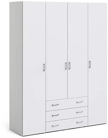 Furniture To Go | Space Wardrobe - 4 Doors 3 Drawers in White