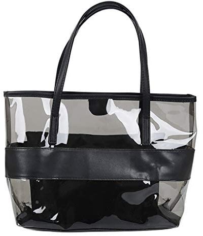 Lazzboy Frauen Transparent Wild Cute Messenger Schultertasche Handtasche Damenhandtaschen Koreanische Version All-matched Farbe Gelee Paket Transparente Tasche Umhängetasche(Schwarz)