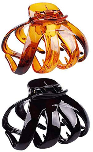 Fodattm Haarklammern für Damen, Hartplastik, Oktopus, hochwertige Haarspangen, Spinnenhaarnadel, Haarnadel, groß, 2 Stück