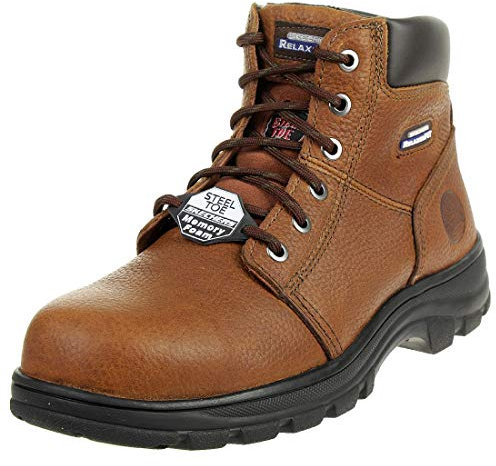 Skechers Workshire, Stivali per lavori industriali Uomo, Brown Embossed Leather, 44 EU